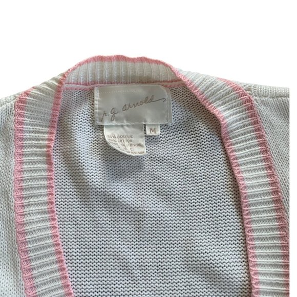 Vintage Fair Kei Pastel Pink Striped Cardigan Sweater - Picture 5 of 9